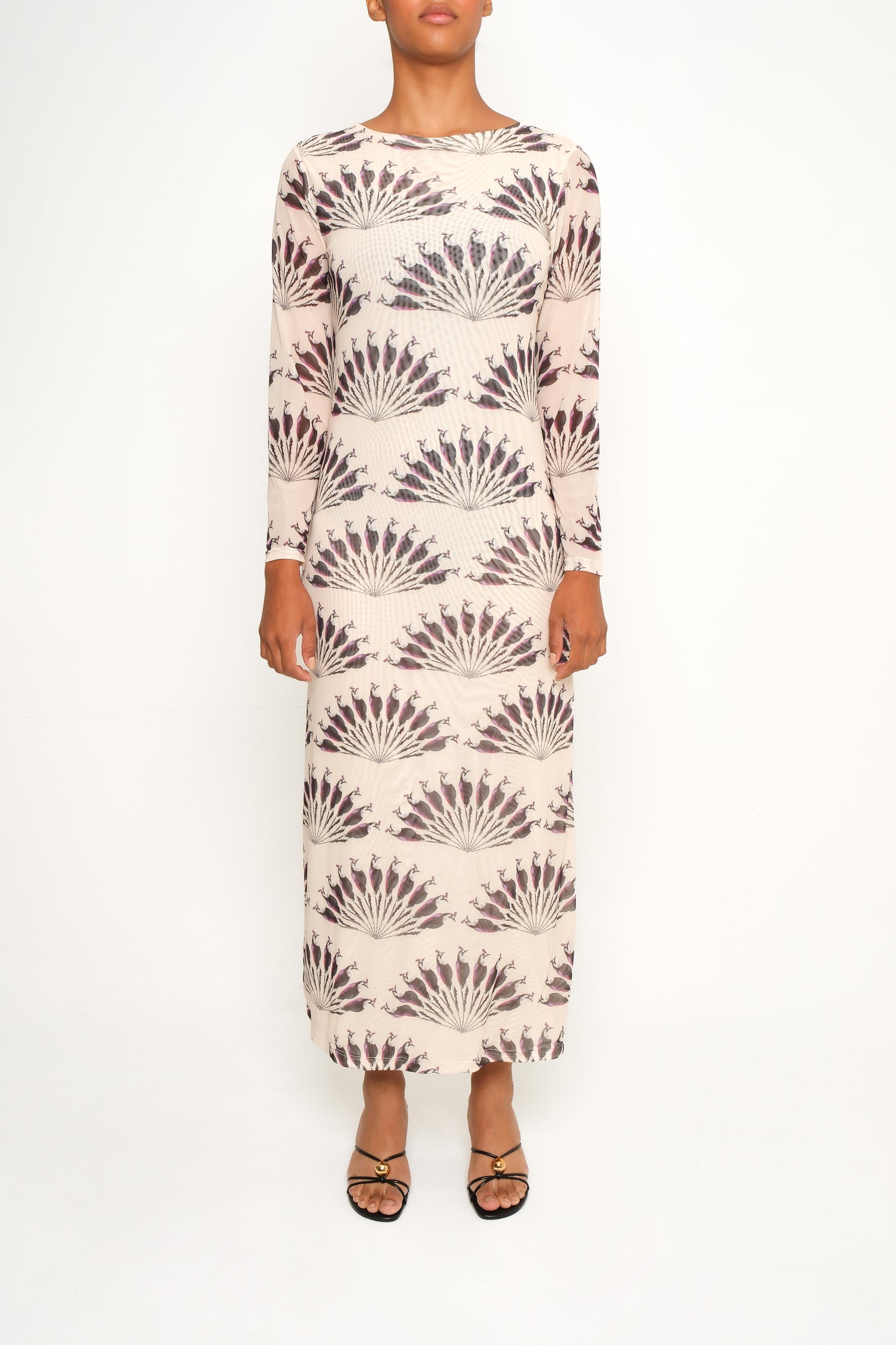 Nella Mesh Column Maxi Dress