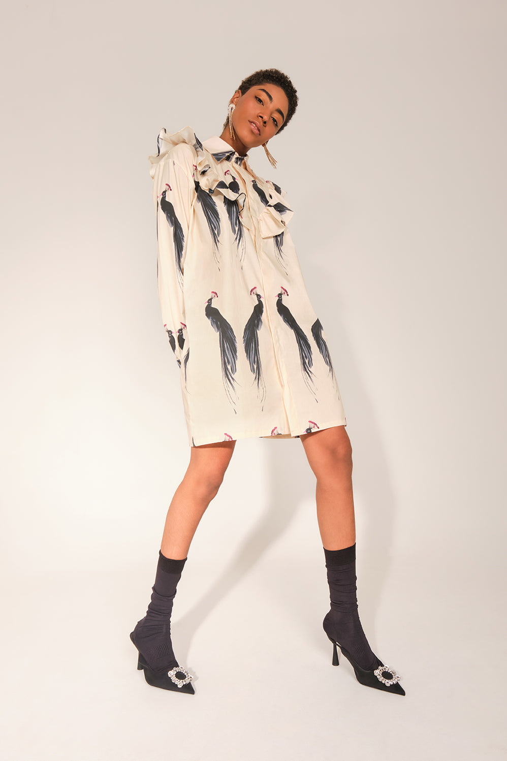 RBG Dress - Cream Peacock