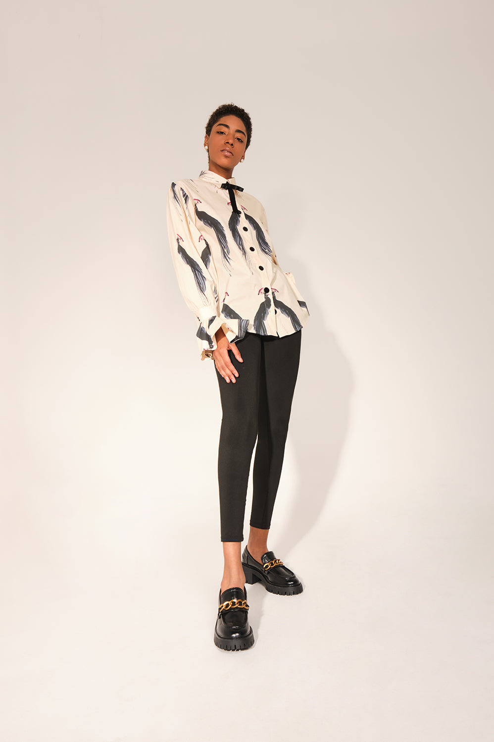 Sotomayor Shirt - Cream Peacock