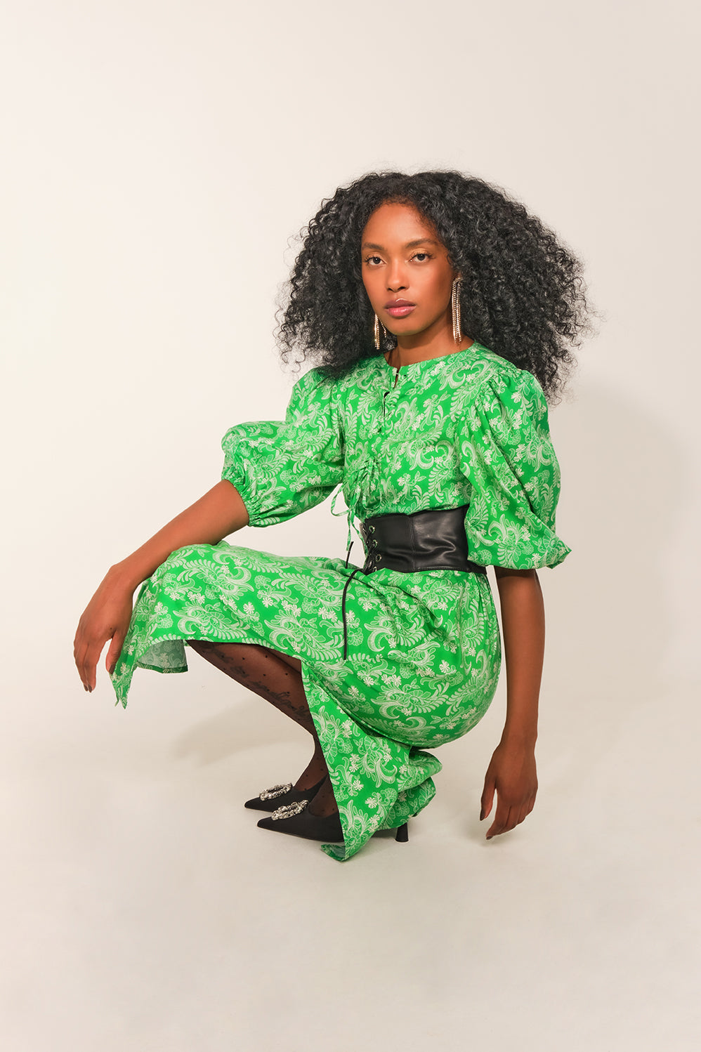 Cixi Maxi Tunic - Green Lace