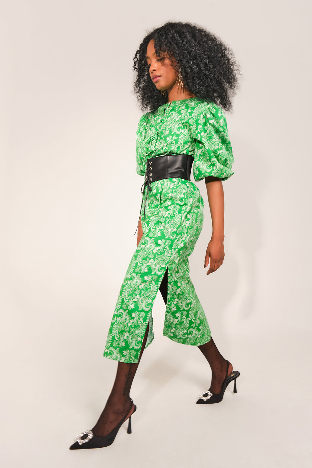 Cixi Maxi Tunic - Green Lace