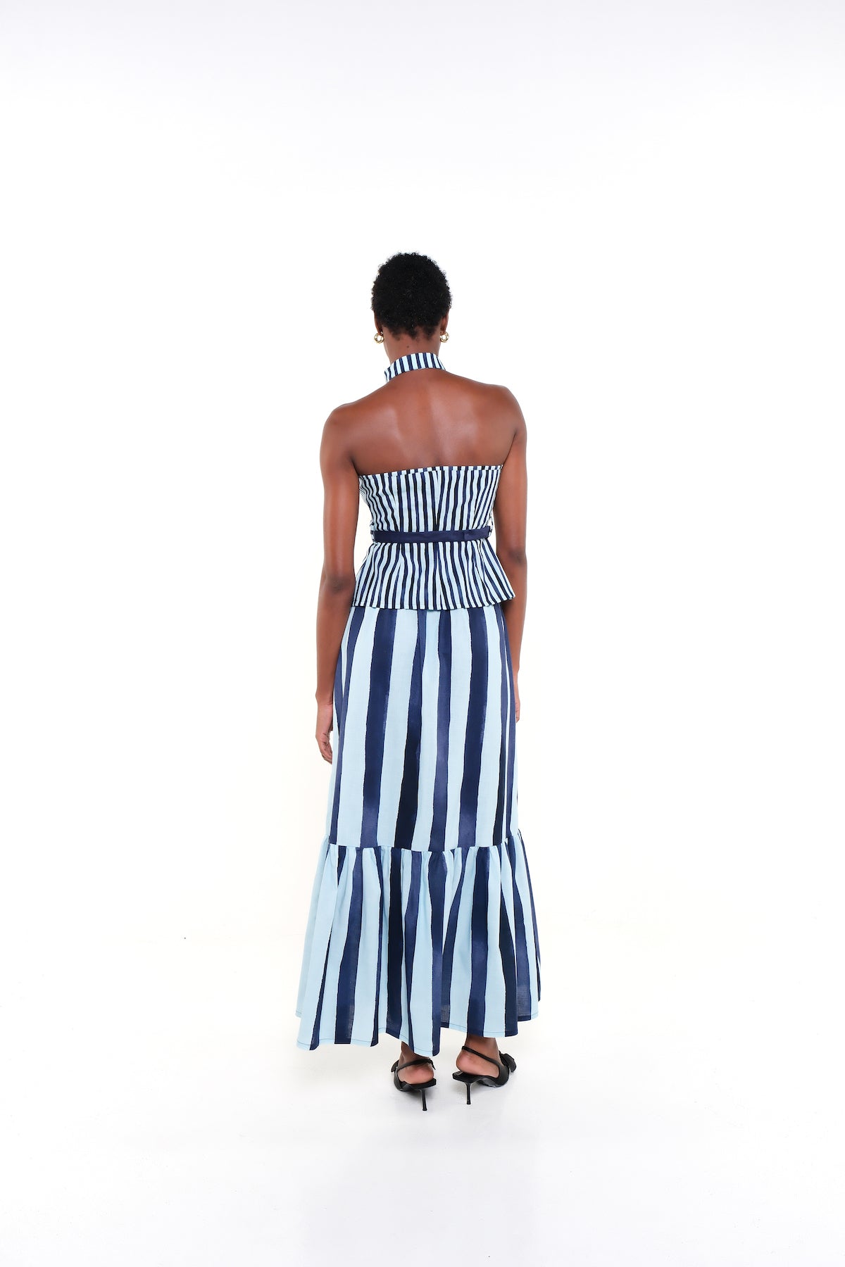 THE CRUSTACEAN SKIRT - HERITAGE STRIPES MAXI BLUE