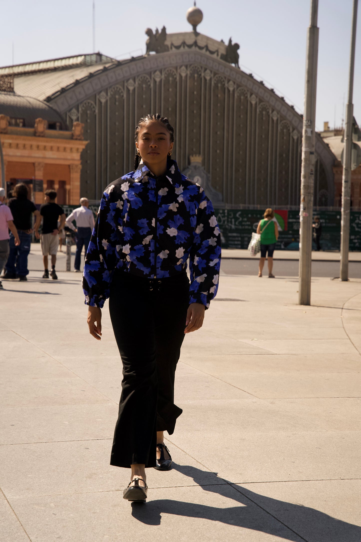 Citadel Bomber Jacket – Jacaranda Blue Print Cotton