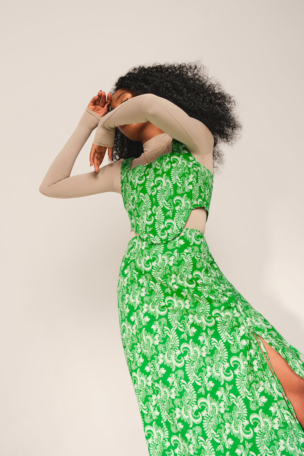Nubian Corset - Green Lace