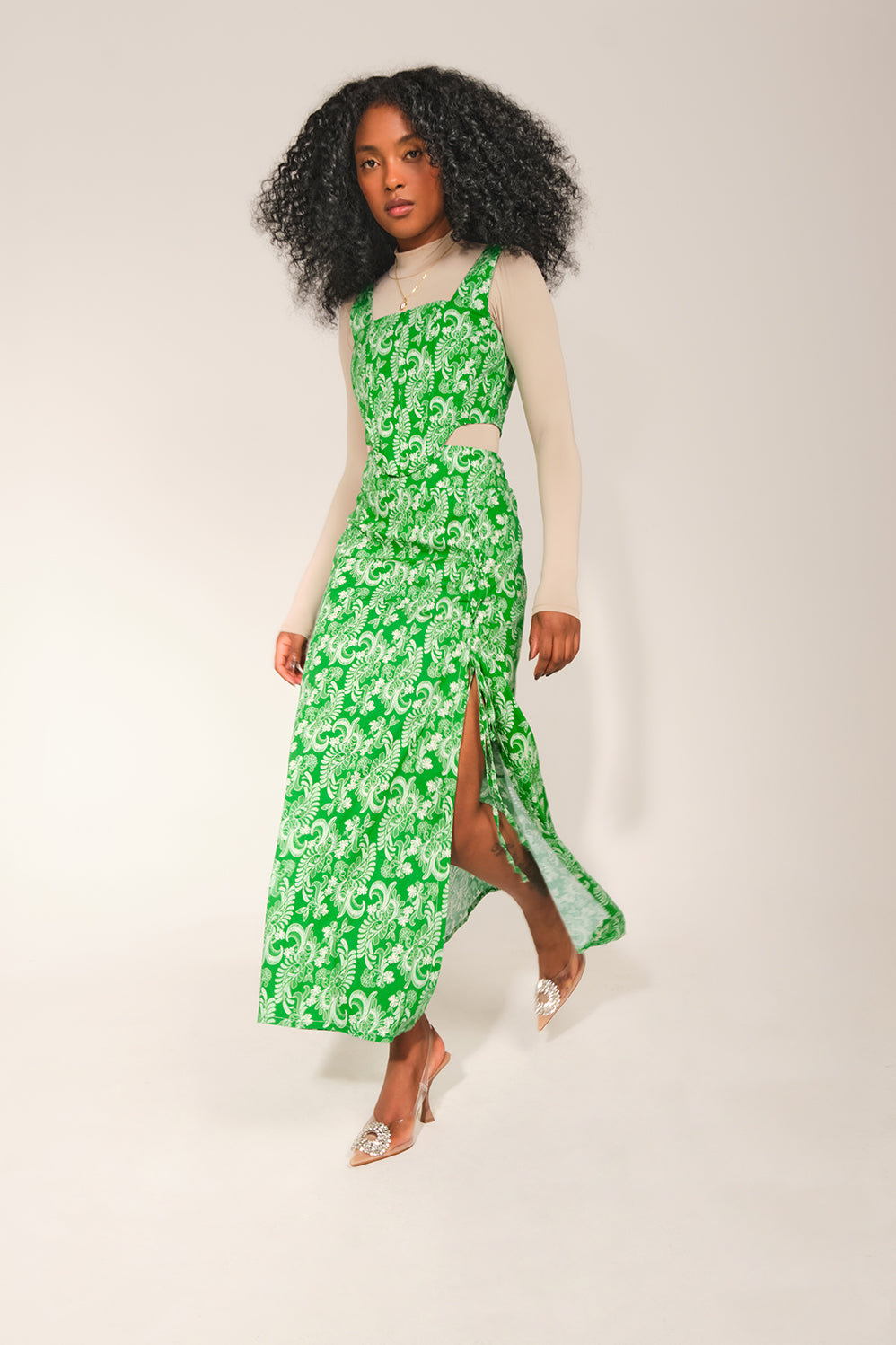 Nubian Corset - Green Lace
