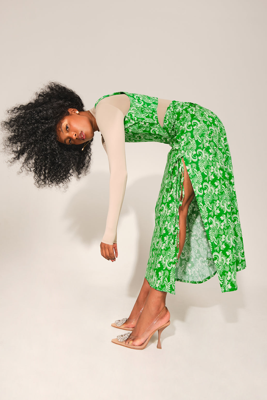Nubian Corset - Green Lace