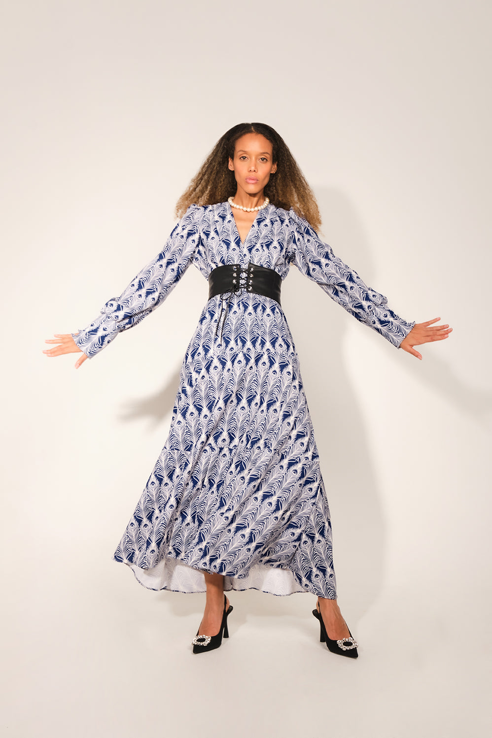 Oda Dress - Navy Feather