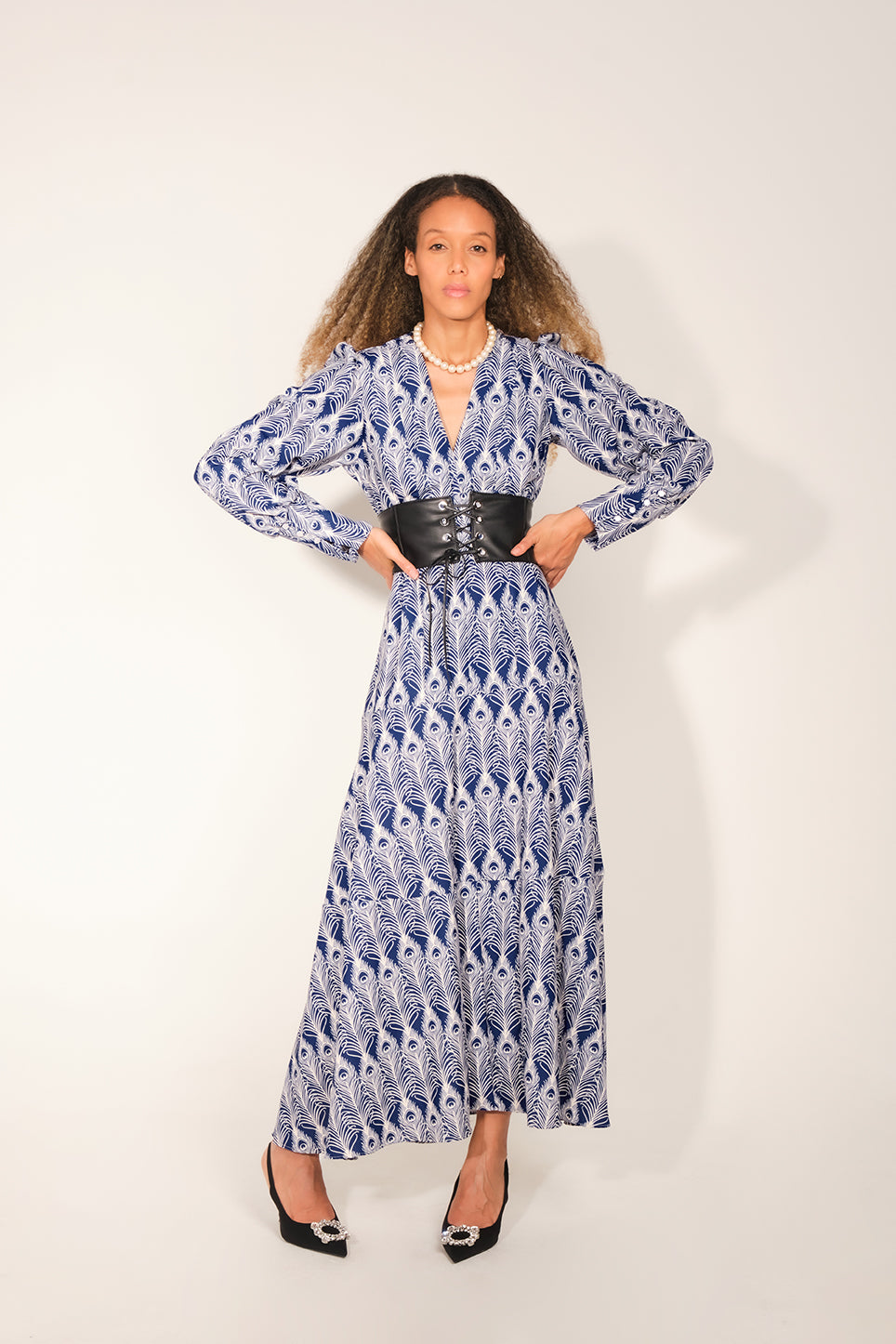Oda Dress - Navy Feather