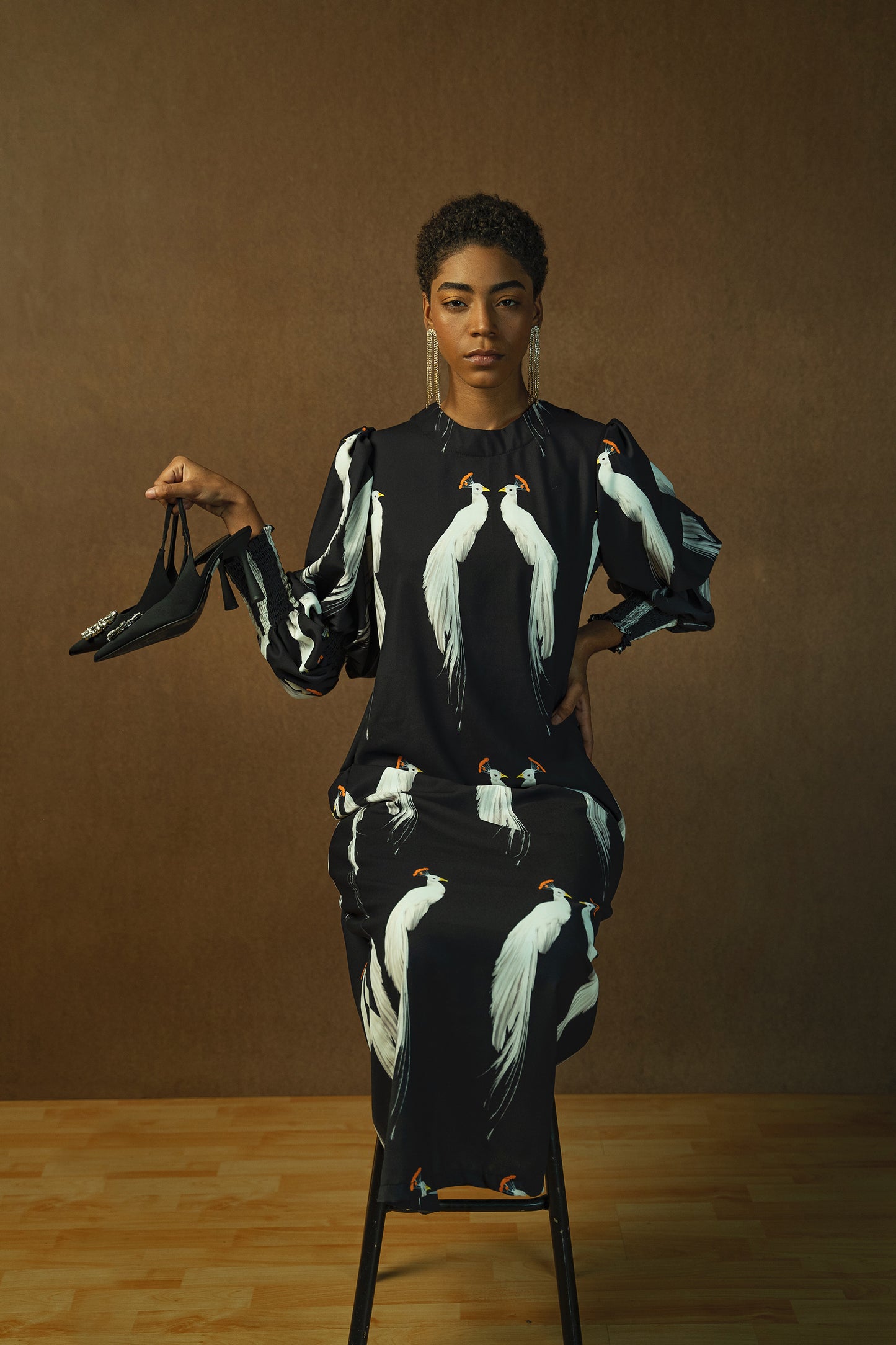 Makeda Tunic - Black Peacock