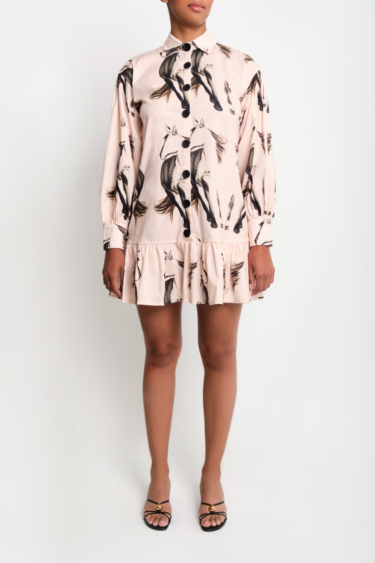 MEDELLIN DRESS - BEIGE HORSES