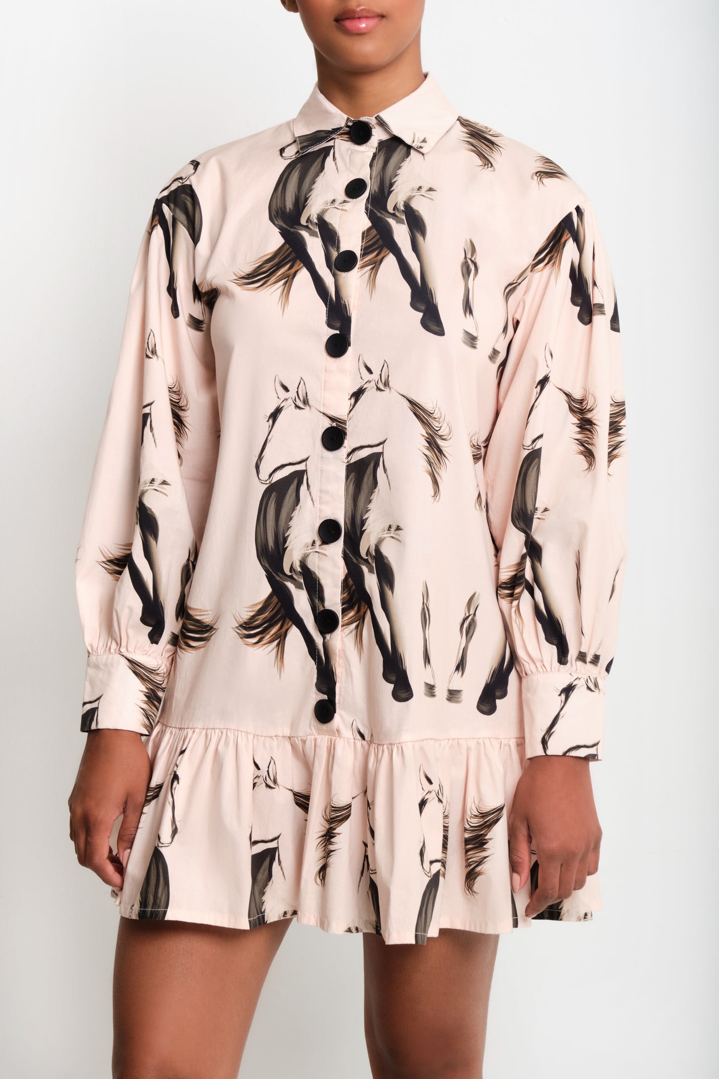 MEDELLIN DRESS - BEIGE HORSES