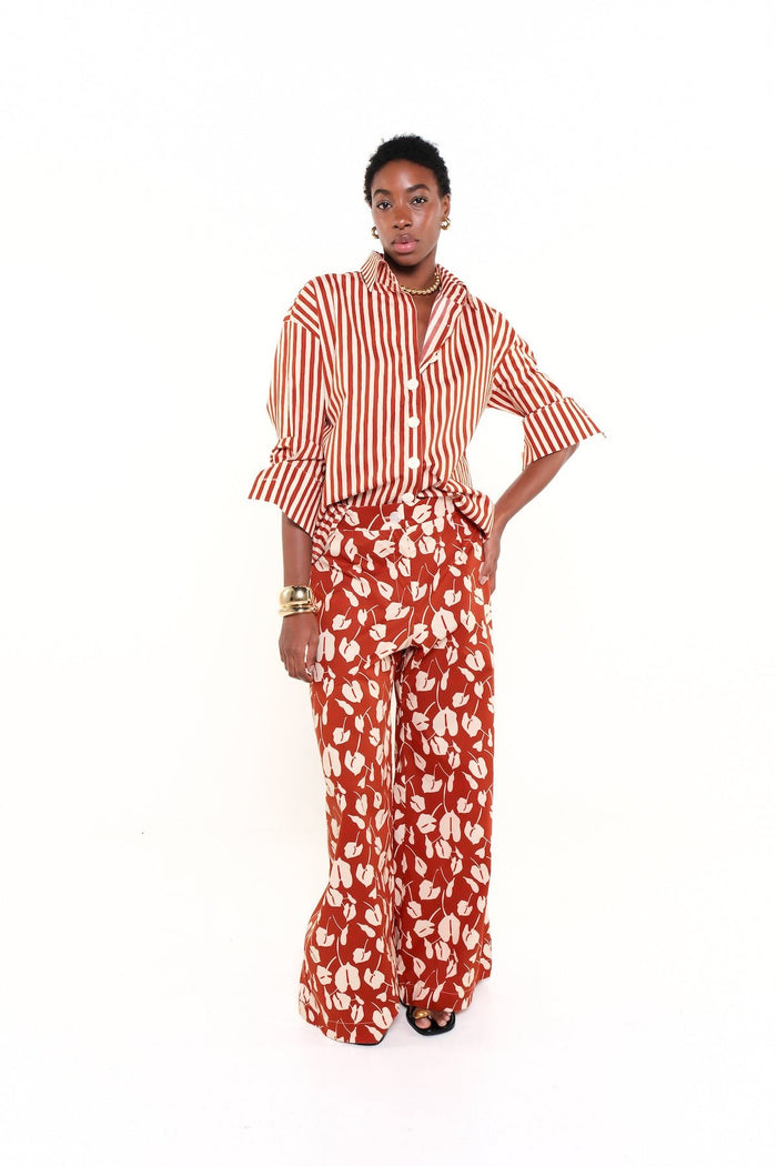 MICHELLE PANTS - BEIGE BRAVE FLORA