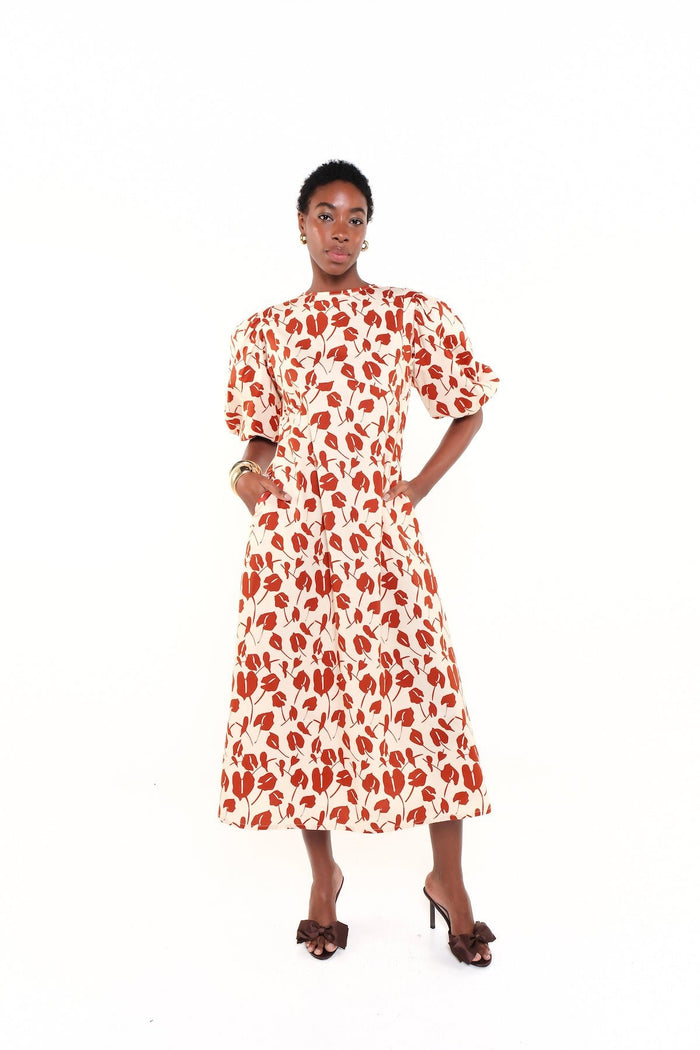 THE DAWN DRESS - RED BRAVE FLORA