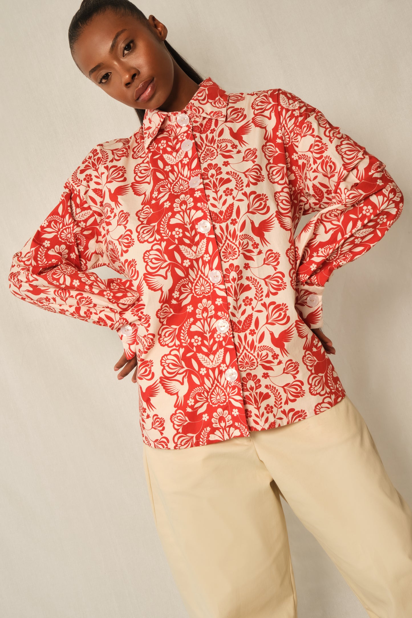 The Ceremony Shirt - Red Folk Paisley