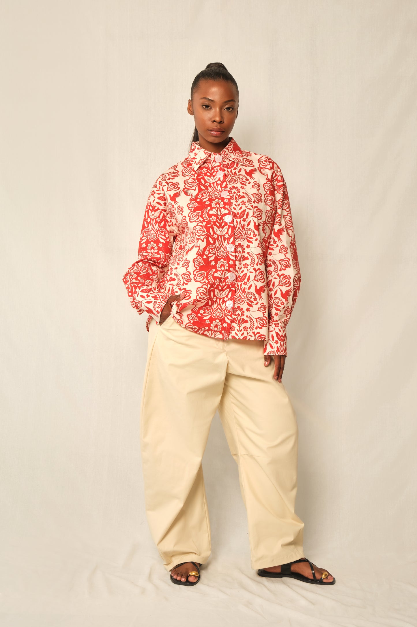 The Ceremony Shirt - Red Folk Paisley