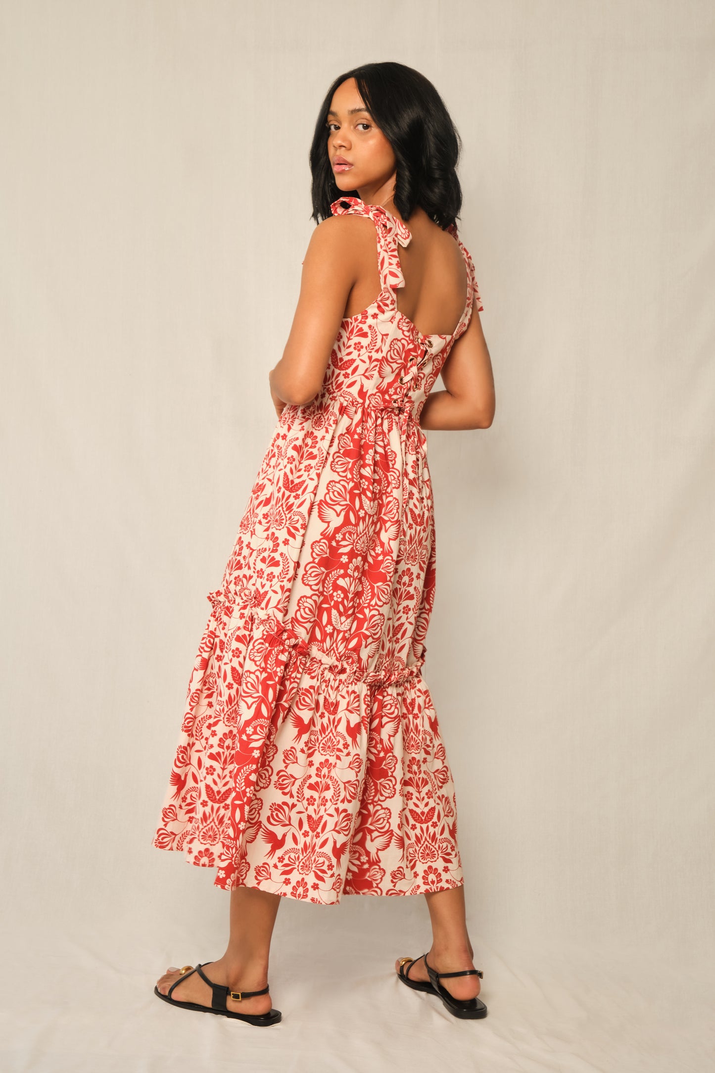 The Backbone Dress - Red Folk Paisley