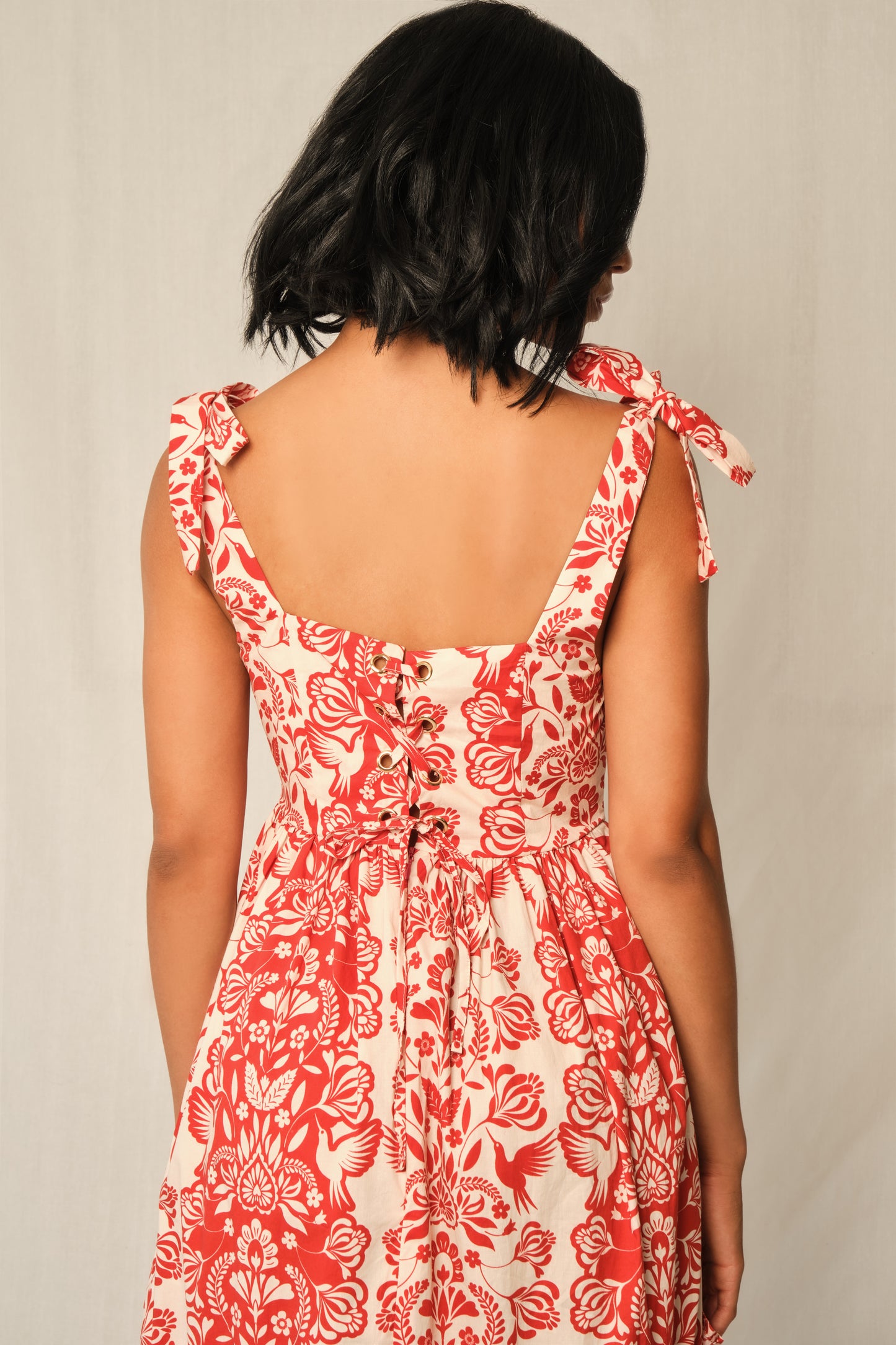 The Backbone Dress - Red Folk Paisley