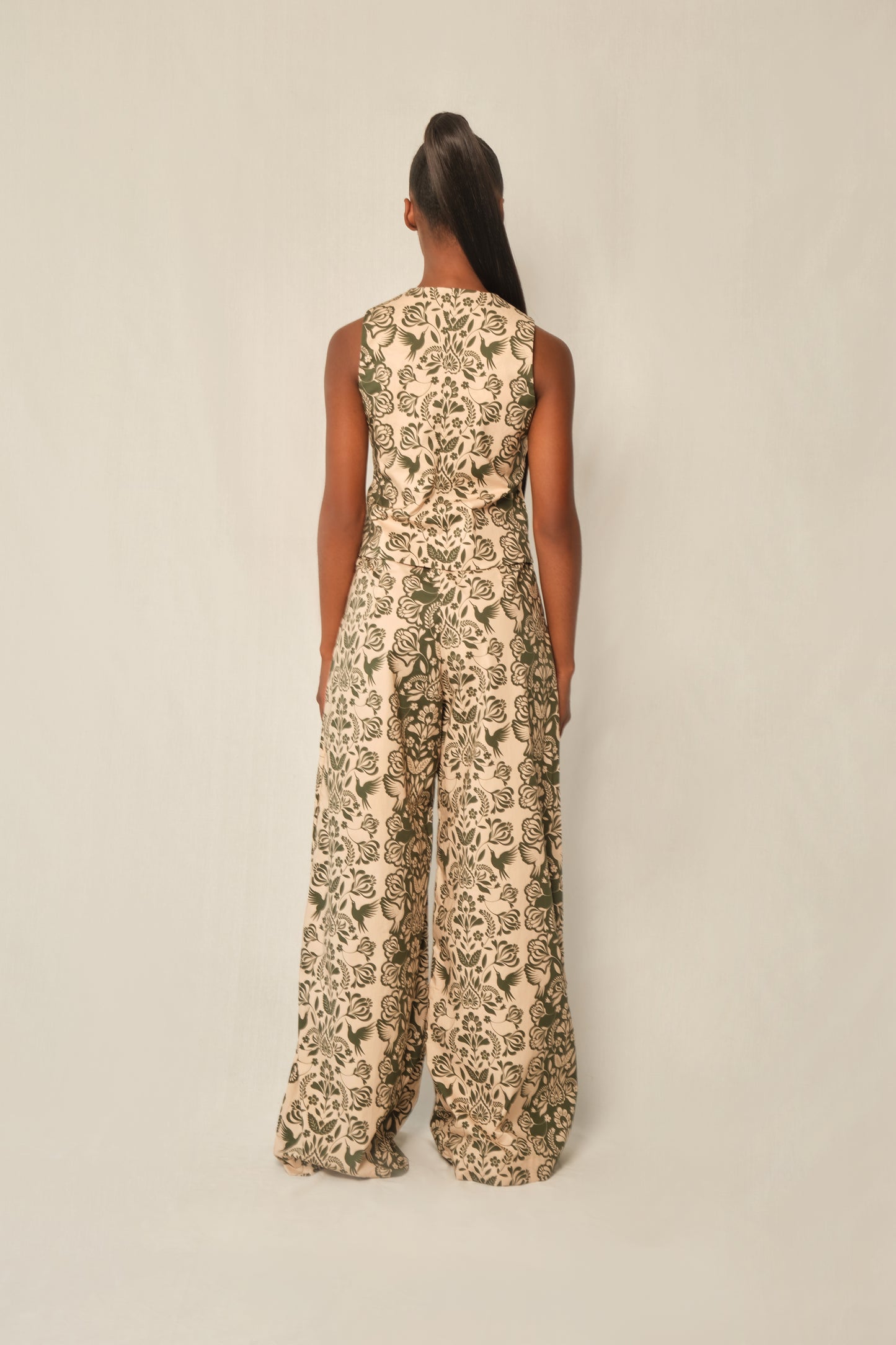 MICHELLE PANTS - GREEN FOLK PAISLEY