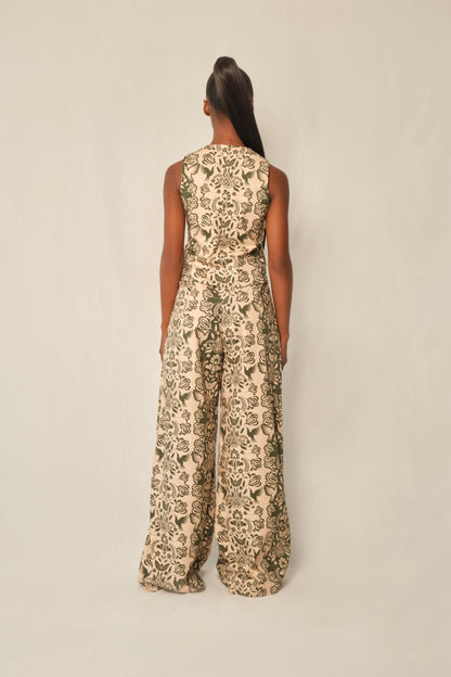 MICHELLE PANTS - GREEN FOLK PAISLEY