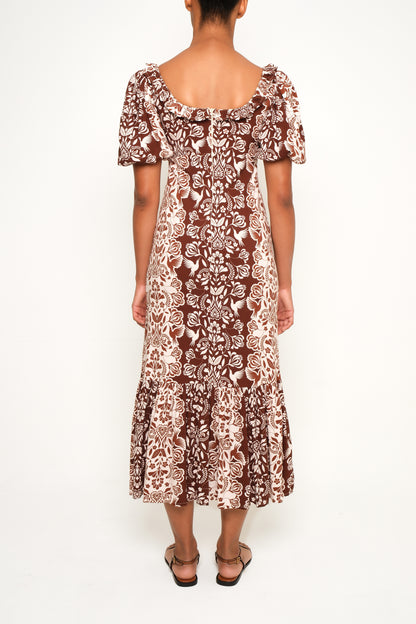 Signal Dress in Floral Print – Flattering Midi Dress with Puff Sleeves | The Lulo Project