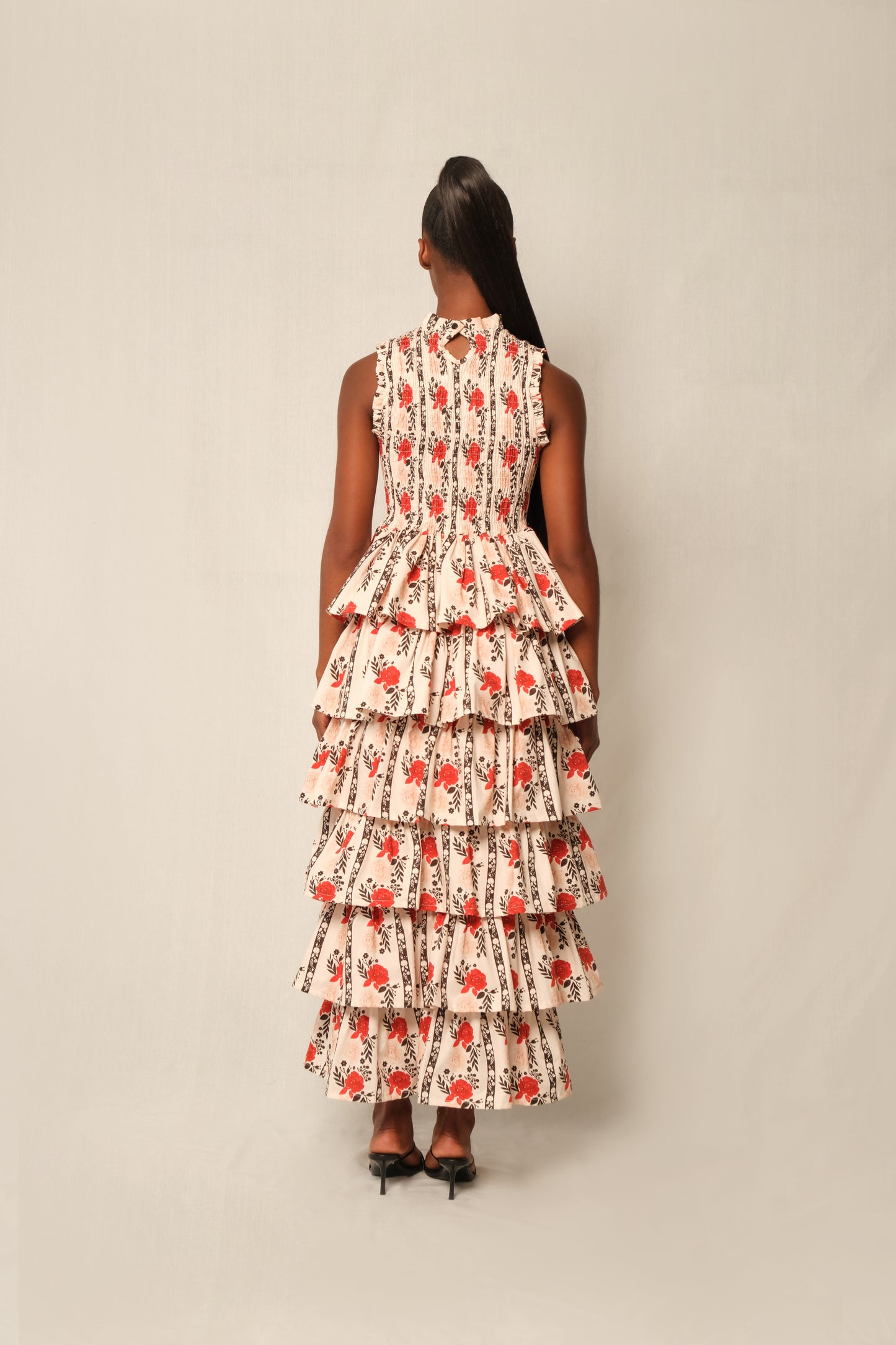 The Reign Dress - Beige Laced in Bloom