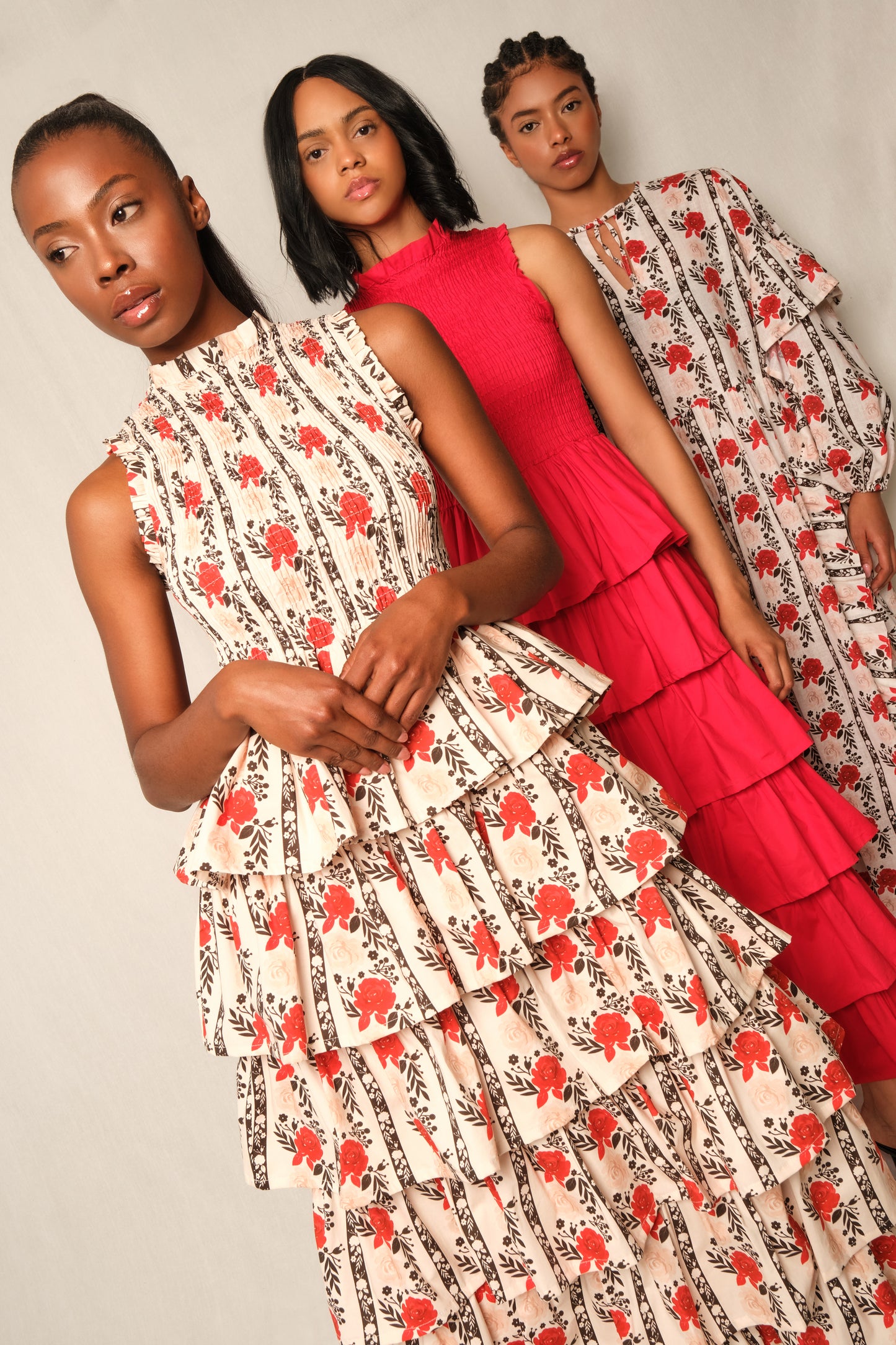 The Reign Dress - Beige Laced in Bloom