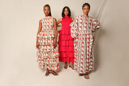 The Reign Dress - Beige Laced in Bloom