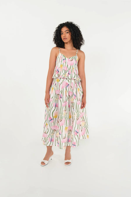 Reef Top en lino Aussie Desert Flowers