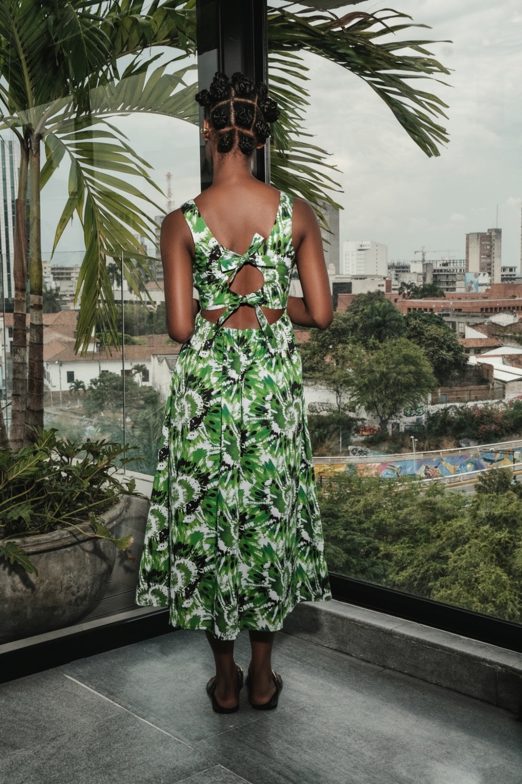 THE BREEZE DRESS - GREEN BLOOM