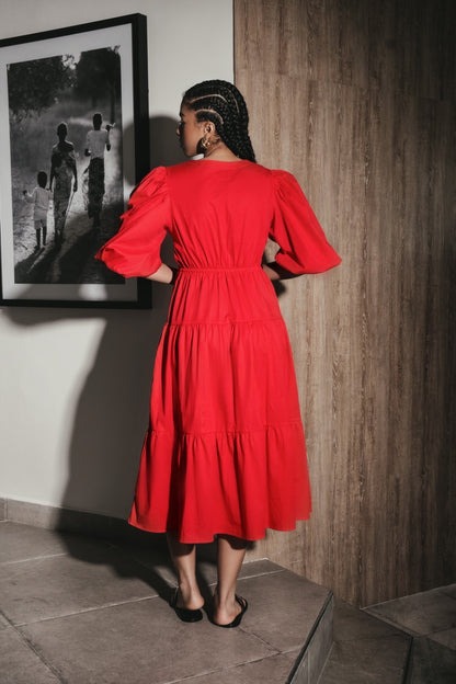 LILIES DRESS - ROJO