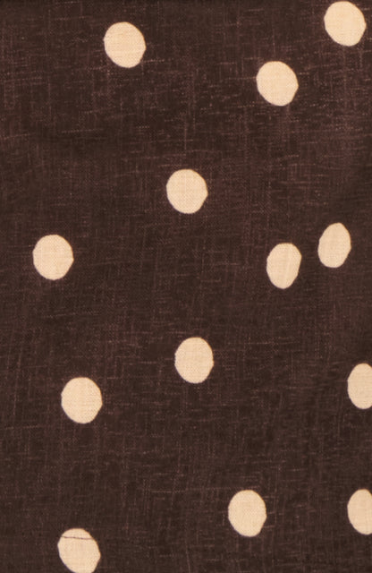 Top Stella de lino marrón de lunares