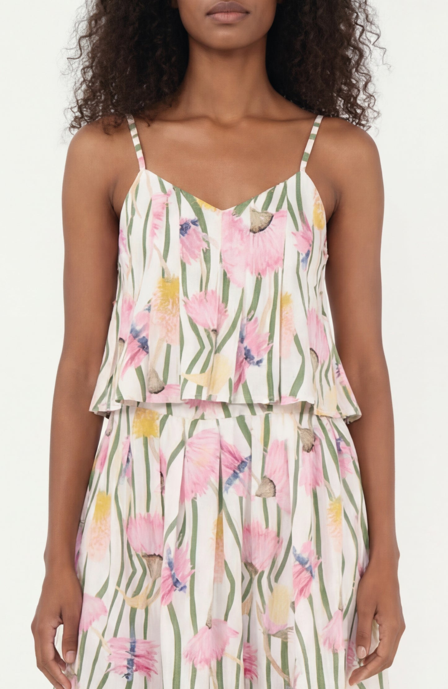 Reef Top en lino Aussie Desert Flowers