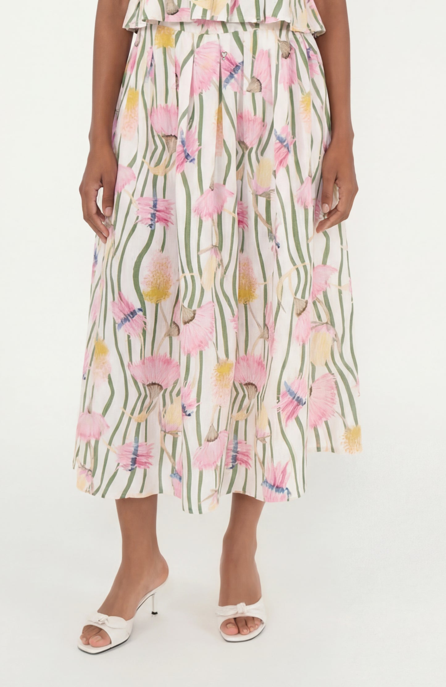 Reef Skirt in Aussie Desert Flowers Linen