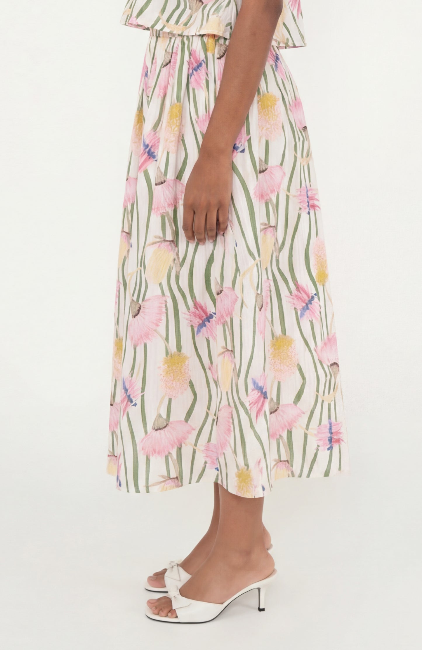 Reef Skirt in Aussie Desert Flowers Linen