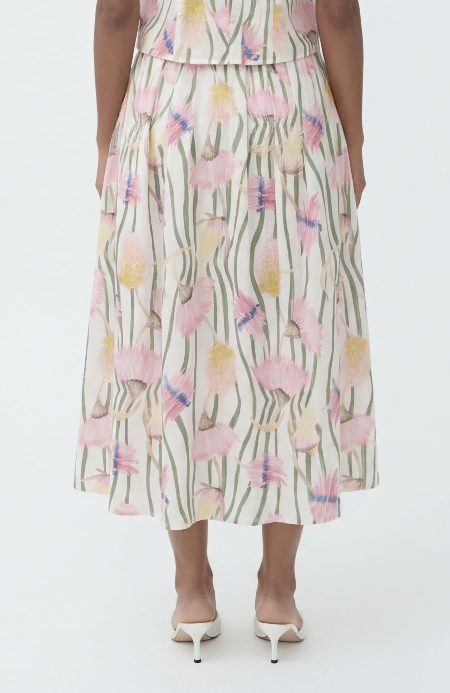 Reef Skirt in Aussie Desert Flowers Linen
