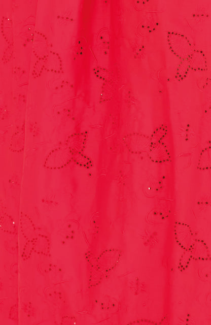 The Drift Skirt in Red Bird Eyelet Cotton
