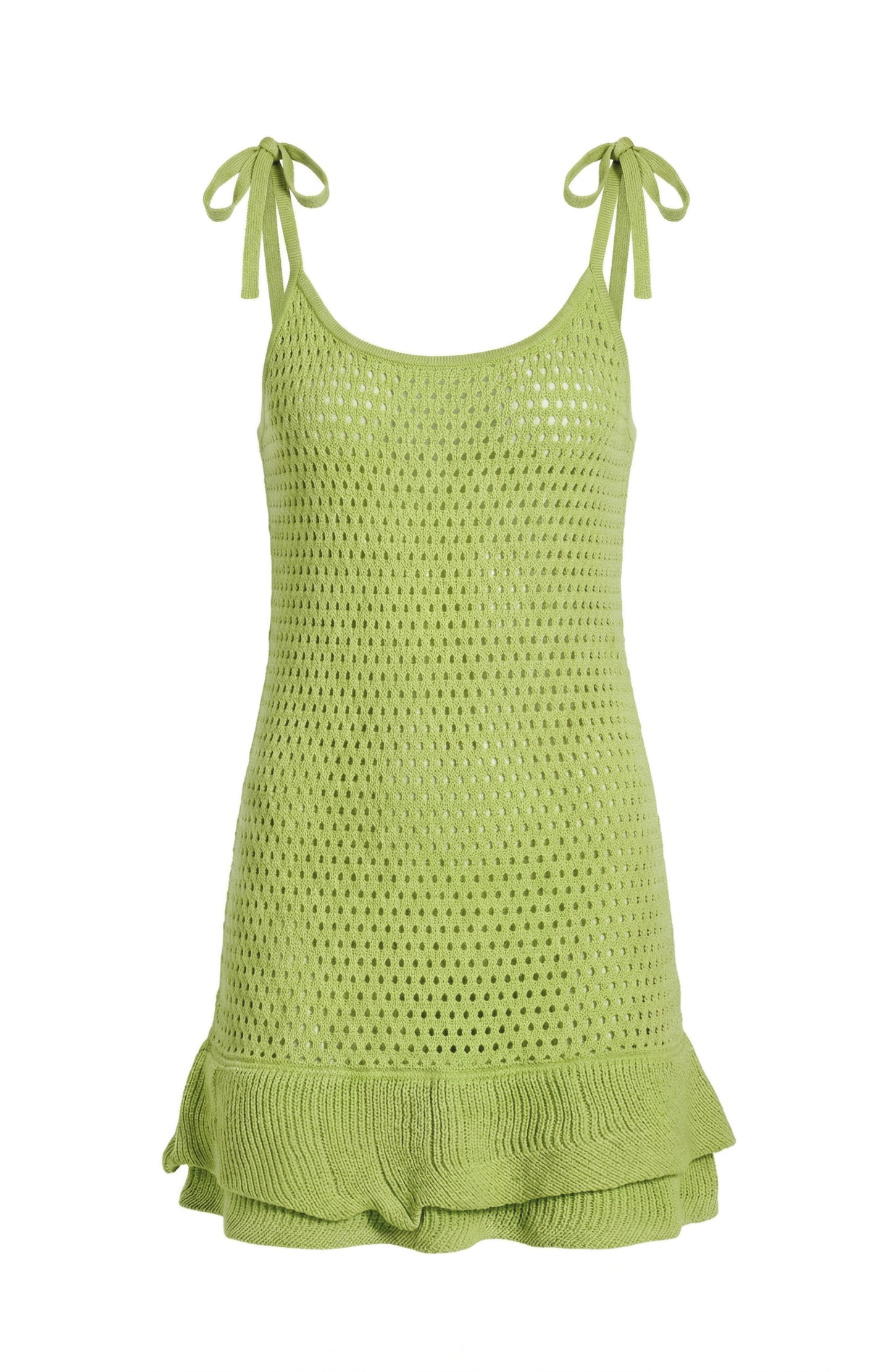 The Suntrace Knit Mini Dress in Lime