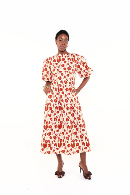 THE DAWN DRESS - RED BRAVE FLORA