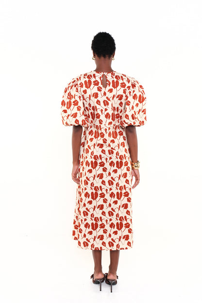 THE DAWN DRESS - RED BRAVE FLORA