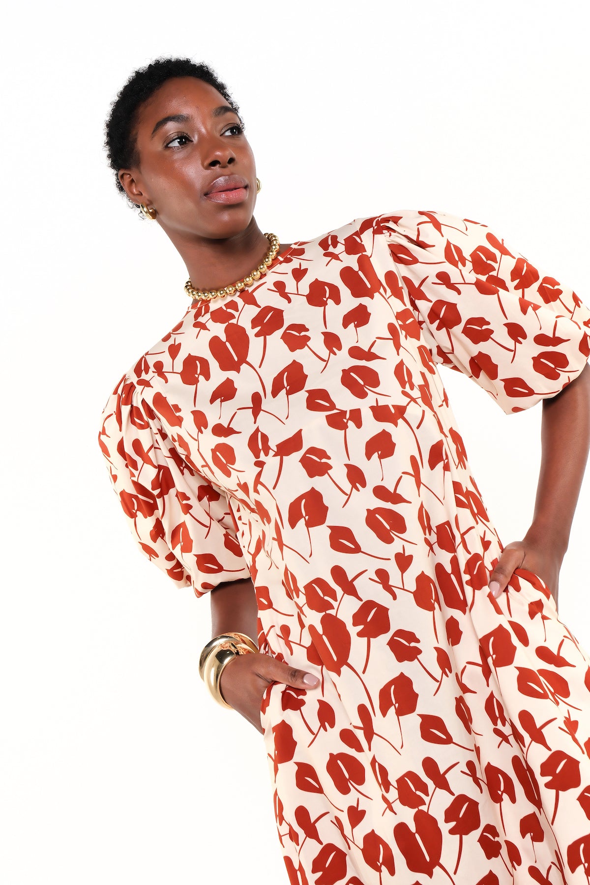 THE DAWN DRESS - RED BRAVE FLORA