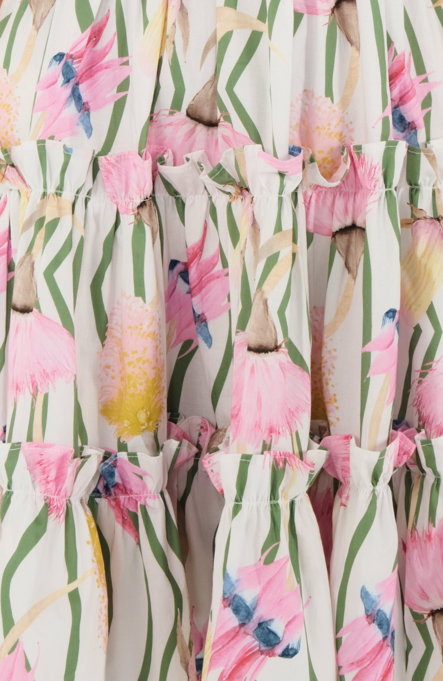 El minivestido Bloom en popelín con estampado de flores del desierto australiano