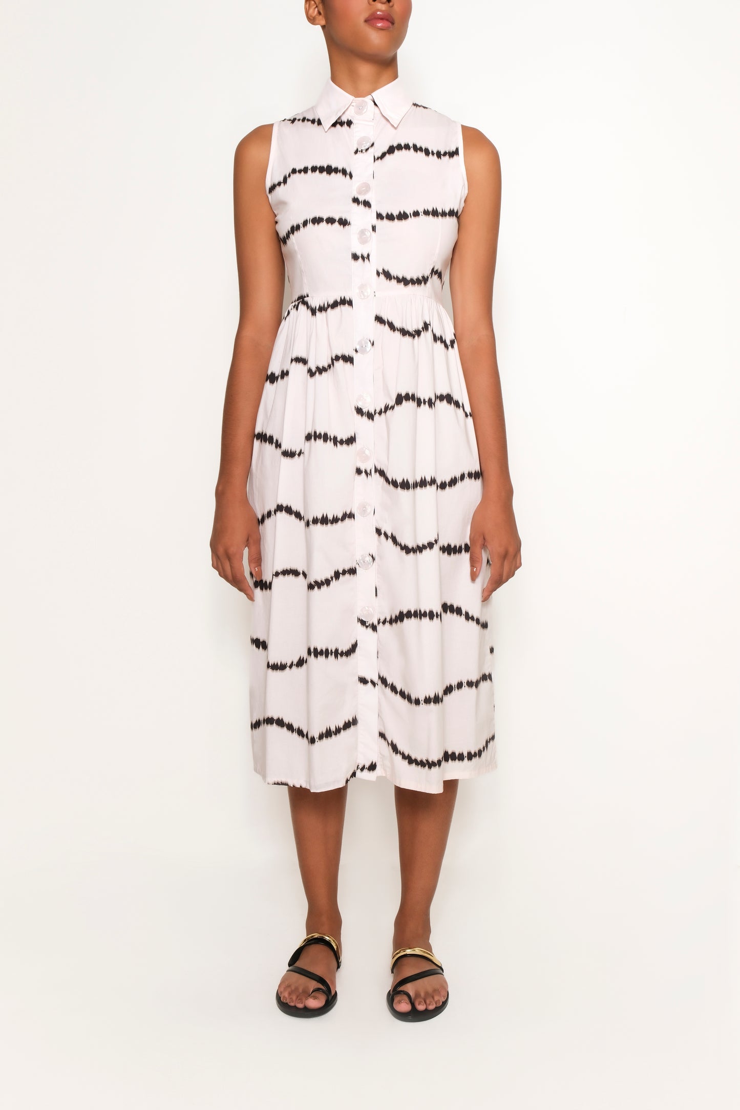 The Pier Dress - Beige Waves