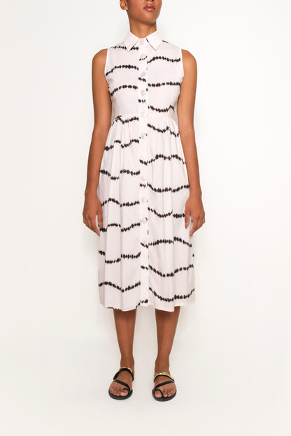 The Pier Dress - Beige Waves