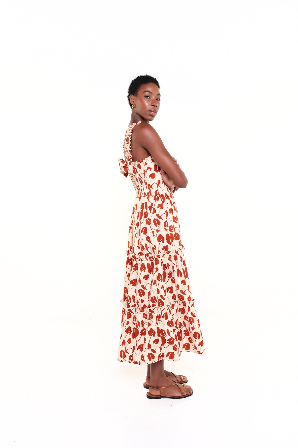 THE NEW SUNSET DRESS - RED BRAVE FLORA