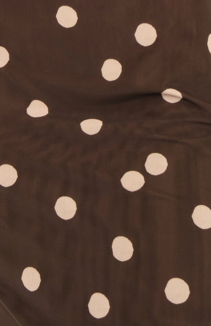 Vestido Salty de malla con estampado de lunares marrones
