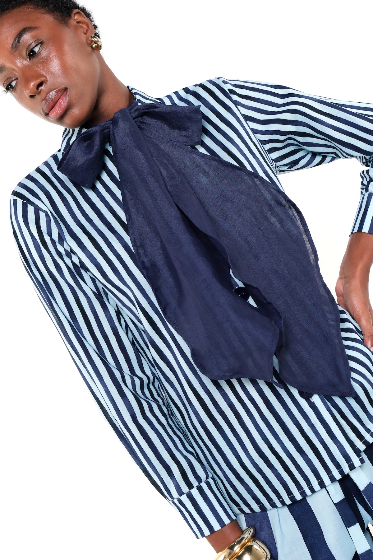 OLIVIA SHIRT - HERITAGE STRIPES MAXI BLUE