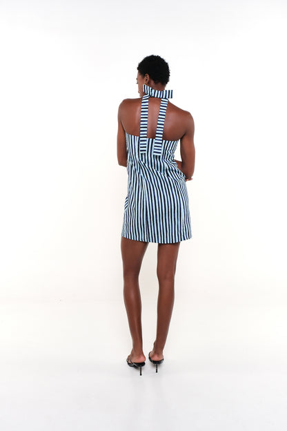ANA DRESS - HERITAGE STRIPES MINI BLUE