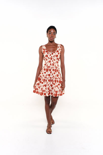 VICTORIA MINI DRESS - RED BRAVE FLORA