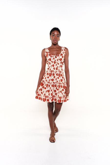 VICTORIA MINI DRESS - RED BRAVE FLORA