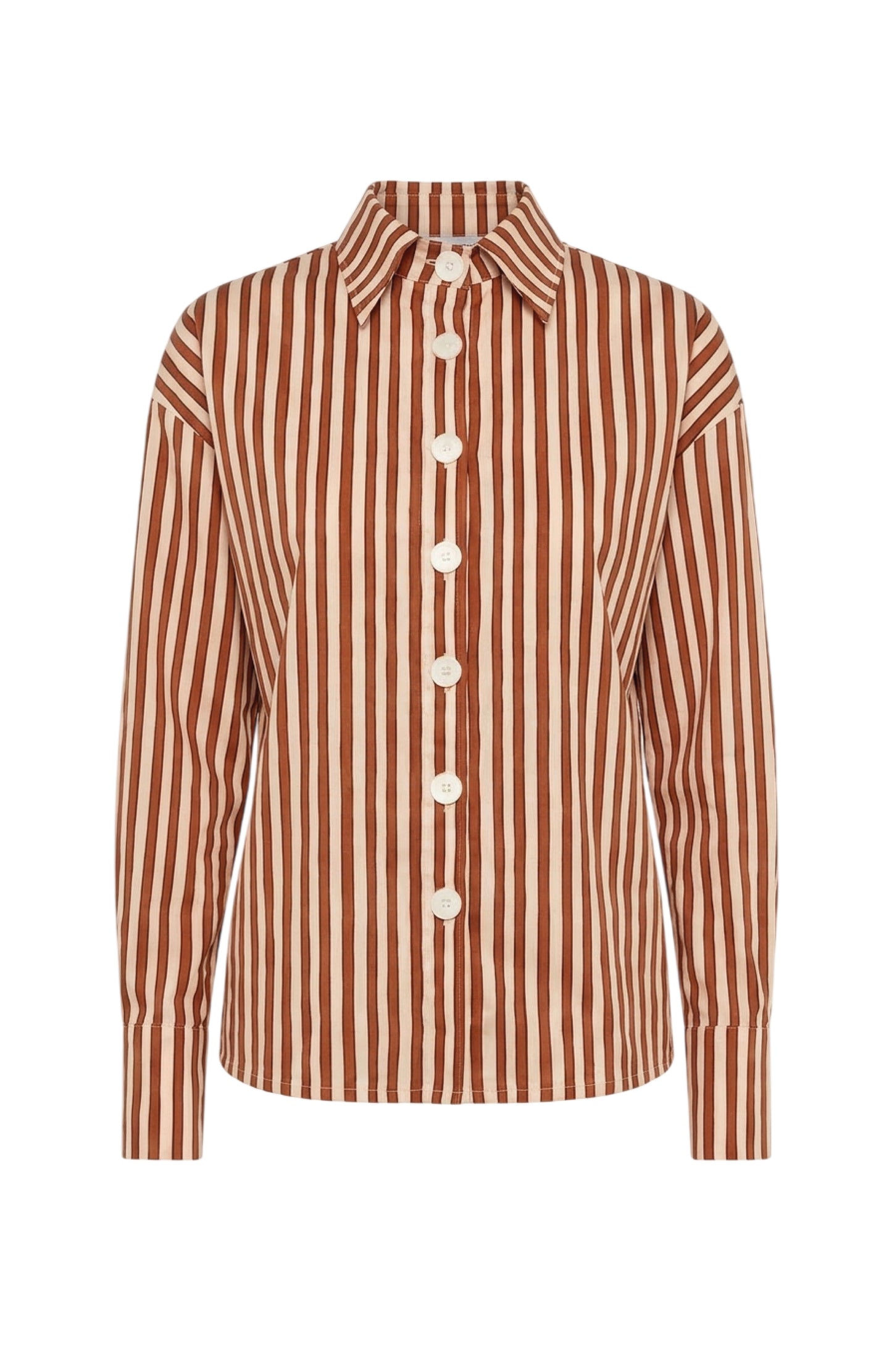 THE CEREMONY SHIRT - HERITAGE STRIPES MAXI RED